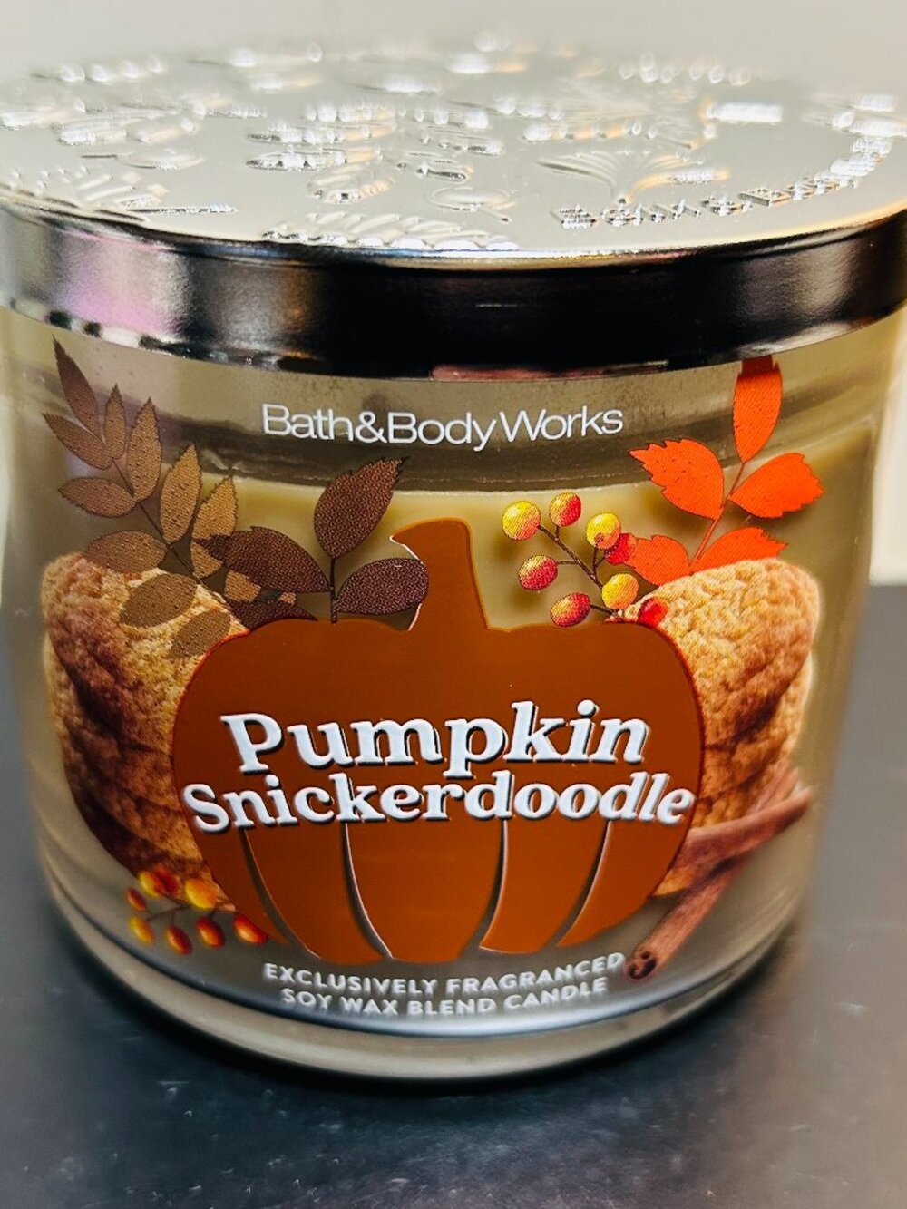 Bath & Body Works Pumpkin Snickerdoodle 3-Wick 14.5 oz. Candle NEW